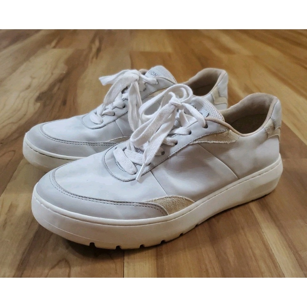 Vionic Womens Elsa Sneaker Shoes Light Gray White Peach Size 8